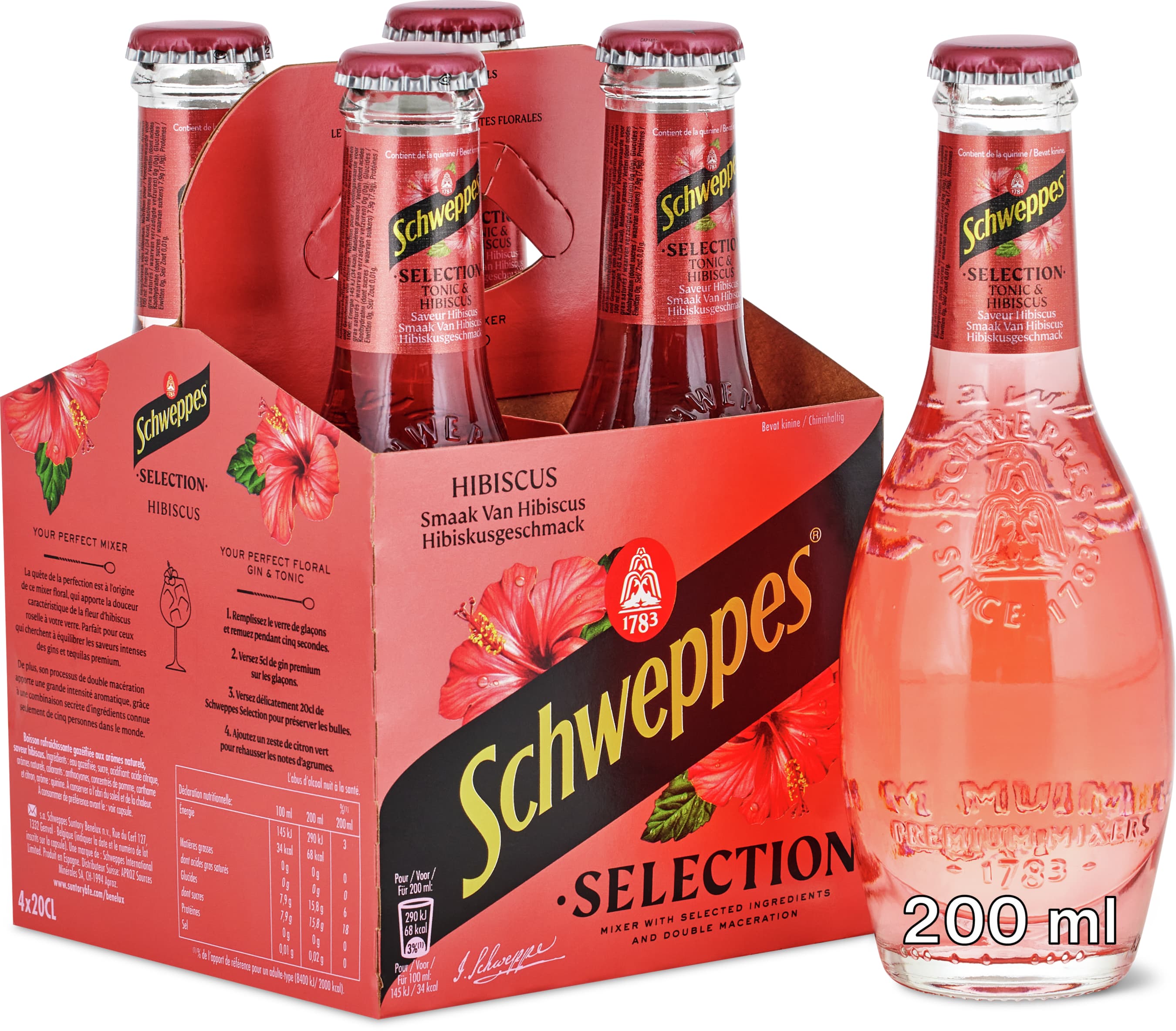 Schweppes Selection Tonic & Hibiscus senz'alcol 4x200ml